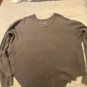 We The Free Waffle Knit Grey Long Sleeve